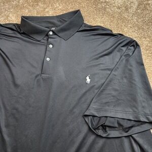 Polo Ralph Lauren Performance Mens 4XLT Black Short Sleeve Polo Shirt Big & Tall